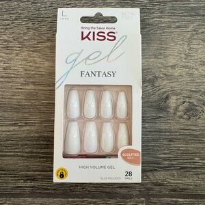 NWT KISS Gel Fantasy Sculpted Nails White Long Length